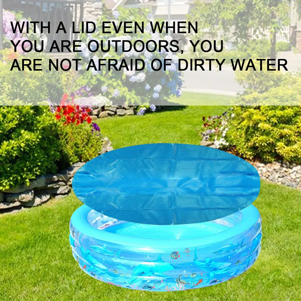 

1 шт. Солнечное термоизоляционное водонепроницаемое покрытие для бассейна из премиальной ткани для надувных каркасных бассейнов, круглое, синее, диаметр 2,90 м