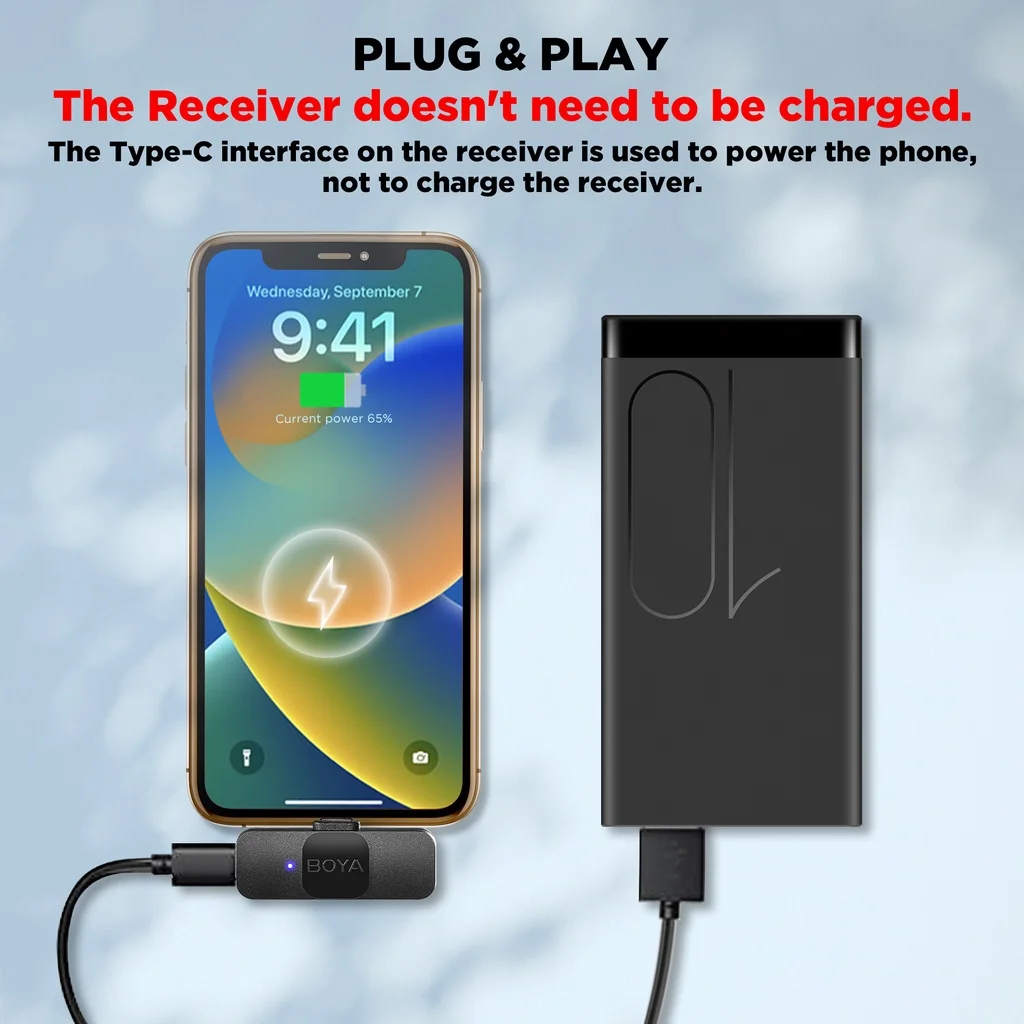 BOYA BY-V Professionele draadloze lavalier-minimicrofoon voor iPhone iPad Android Live-uitzending Gaming-opname Interview Vlog