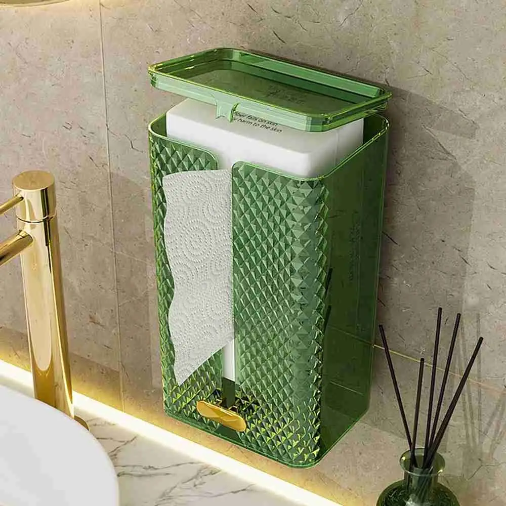 Punch-Free Creative Tissue Box Wall-Mounted Paper Towel Napkin Storage Box Household Kitchen Bathroom Paper Organizer