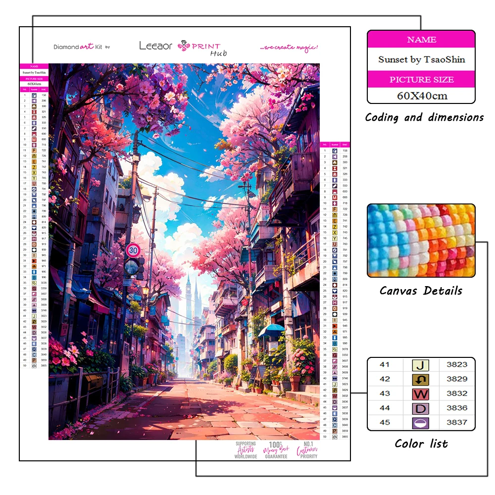 5d Diy Diamond Painting Japan Avenue Of Blossoms Full Diamond Mosaic Embroidery Cross Stitch Diamonds Painting Kits Home Decor