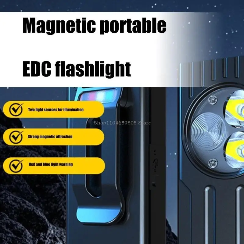 

Многорежимные светодиодные фонарики 1000 люмен, аккумулятор большой емкости, магнитное основание, тип C, быстрая зарядка для