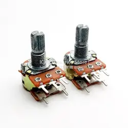 5PCS WH148 Type Single Potentiometer With Switch 5Pin B10K B20K B50K B100K B200K B500K Amplifier Potentiometer Flower Shaft 15MM