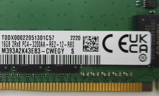 

For M393A2K43EB3-CWE 16G 2RX8 PC4-3200AA-RE2-12-MH1 DDR4 16G 3200 ECC RDIMM server memory 16GB