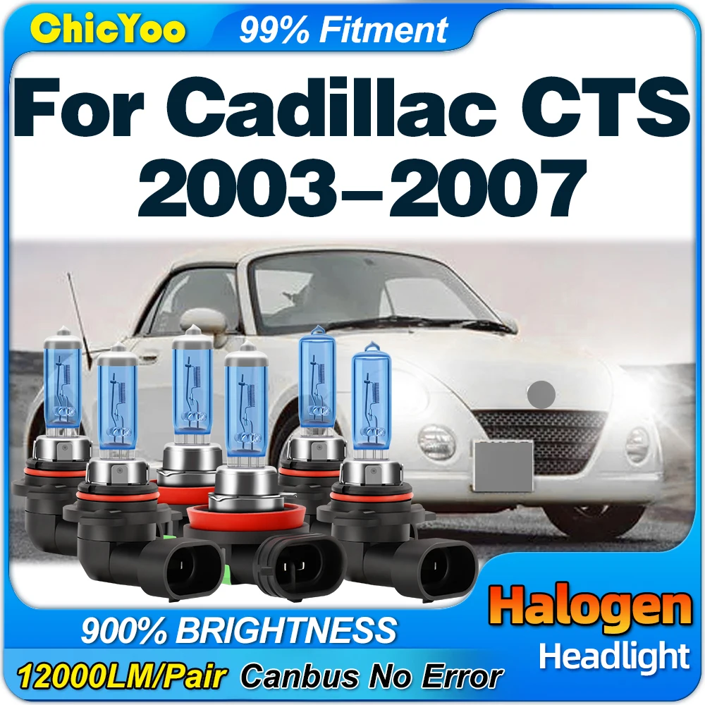 

Car Halogen Headlight 30000LM Super Bright Auto Lamps 12V 6000K White Fog Lights For Cadillac CTS 2003 2004 2005 2006 2007