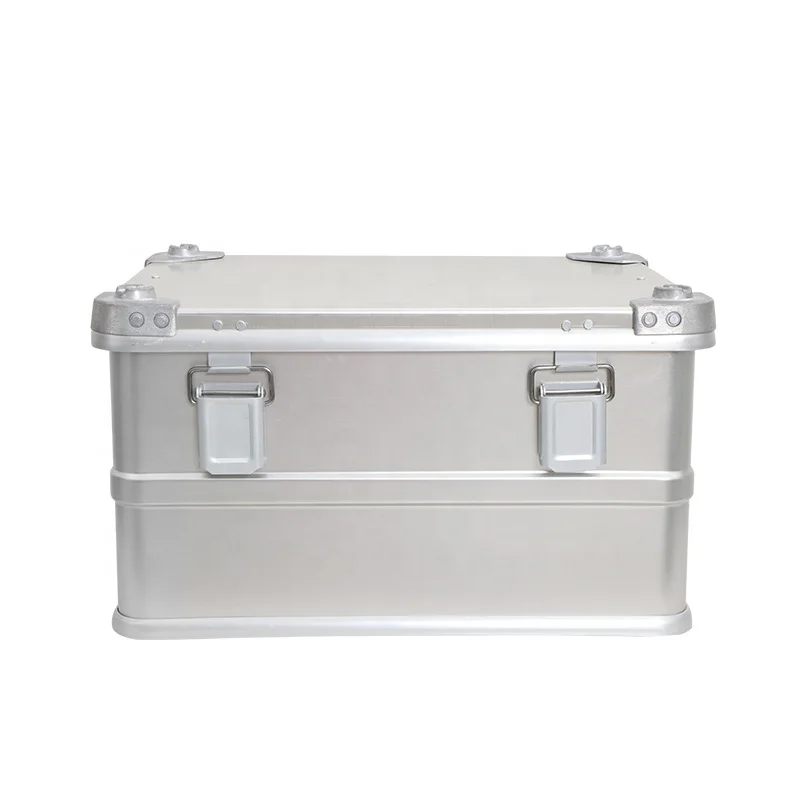 Aluminum Garden Storage Box Outdoor Camping Storage Box with Lockable Lid for Car Camping or RV Use