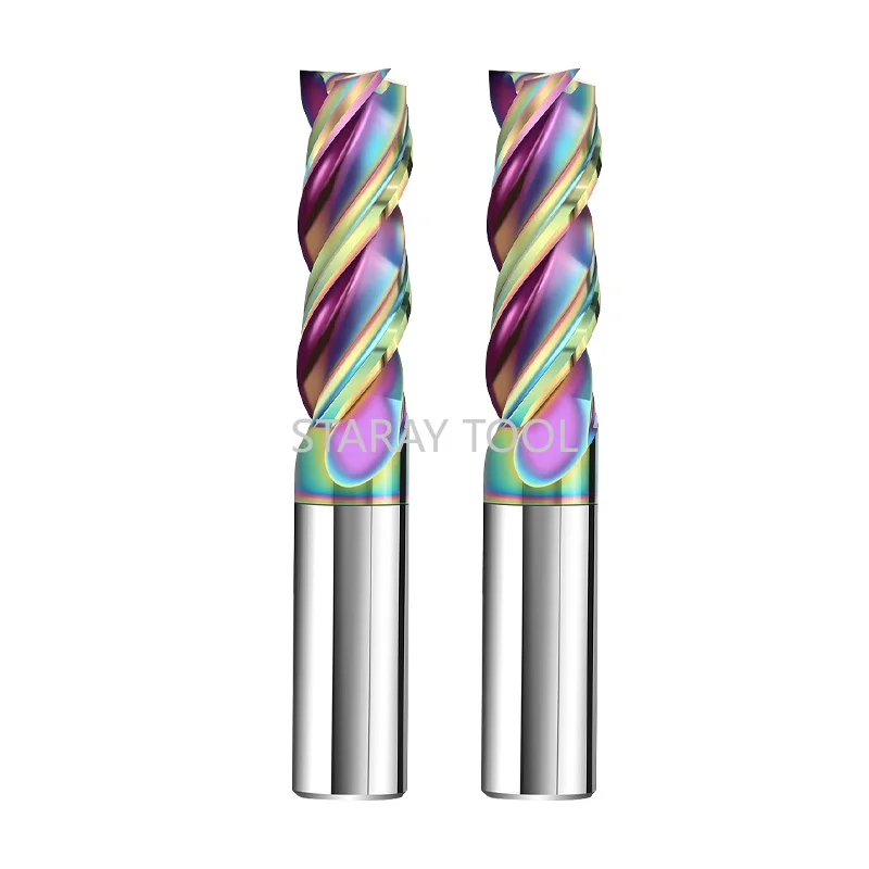 

5 шт., 58 градусов, 3 канавки, цветная фреза из вольфрамовой стали, глянцевая отделка для алюминиевого сплава, фреза с ЧПУ увеличенной длины