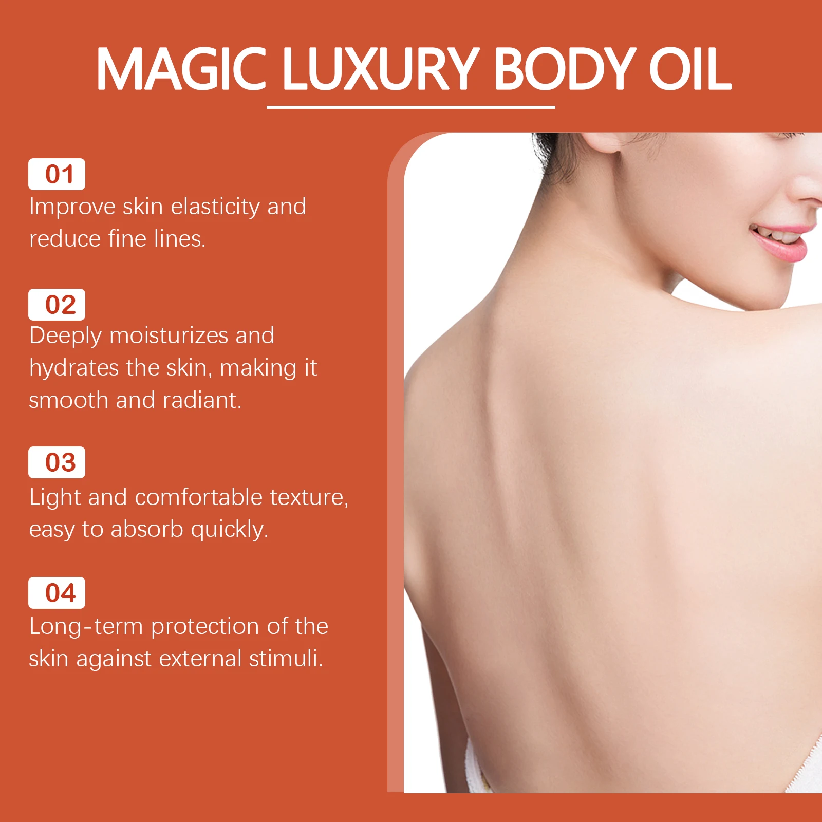 Body Firming Oil Deep Moisturizing Dry Skin Improve Sagging Skin Tightening Chest Thighs Nourishing Magic Luxury Body Care 100ml image 2