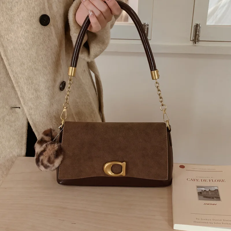 

Winter Atmosphere Hot-selling Fashion Matte Small Bag Women's High-end Suede Small Square Bag Designer Texture Messenger Bag