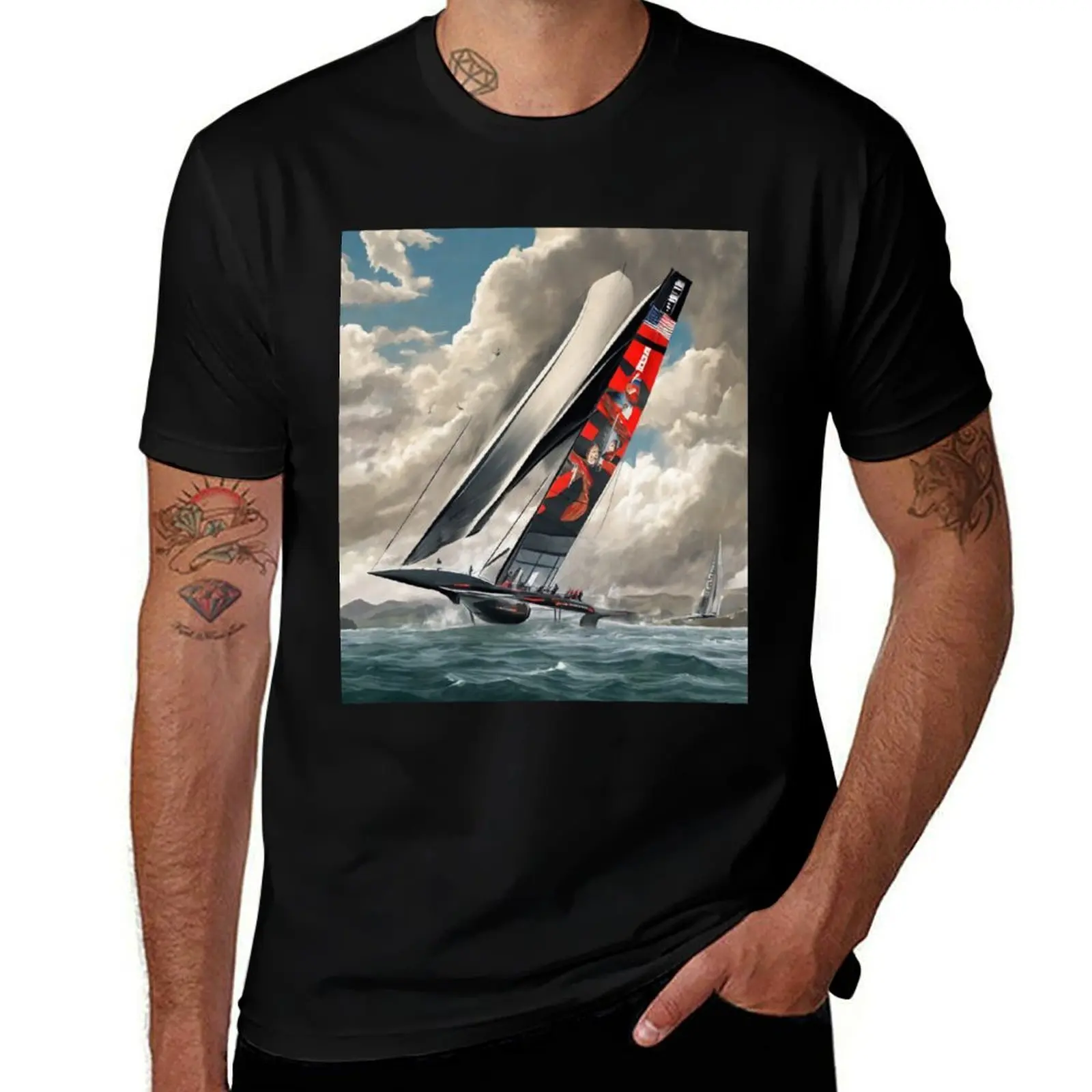 

New Zealand America's Cup: Sailing Glory T-Shirt oversized Luxury man plus size clothes hippie clothes men clothing
