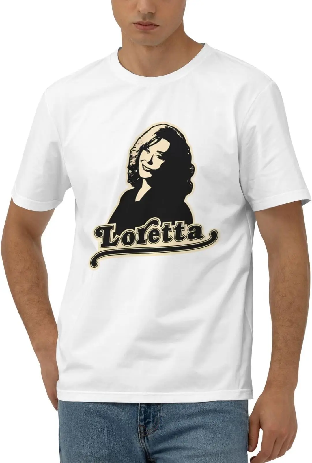 Loretta Music Lynn Shirts for Men Short Sleeve Crew Neck Cotton Tees Cotton Luxury brand vintage oversized