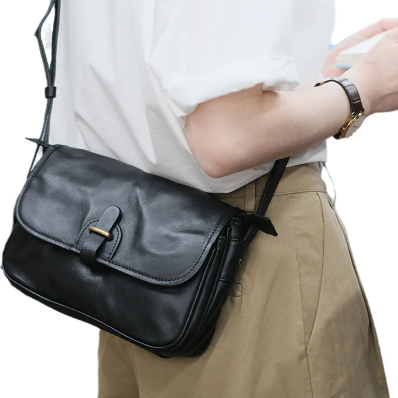 

Nesitu Высококачественная коричневая, черная сумка через плечо из натуральной кожи растительного дубления, маленькая мужская и женская сумка через плечо M9264