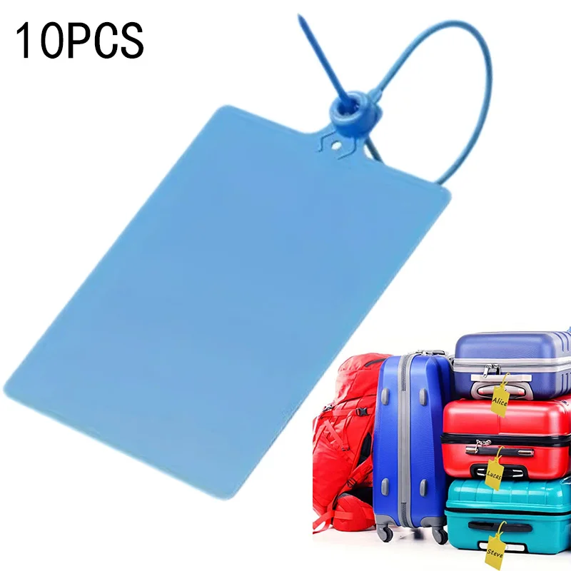 케이블 타이 및 지퍼 타이가 포함된 대형 쓰기 가능 플라스틱 태그 10개 - 둥근 모서리가 있는 변조 방지 고강도 물류 라벨
