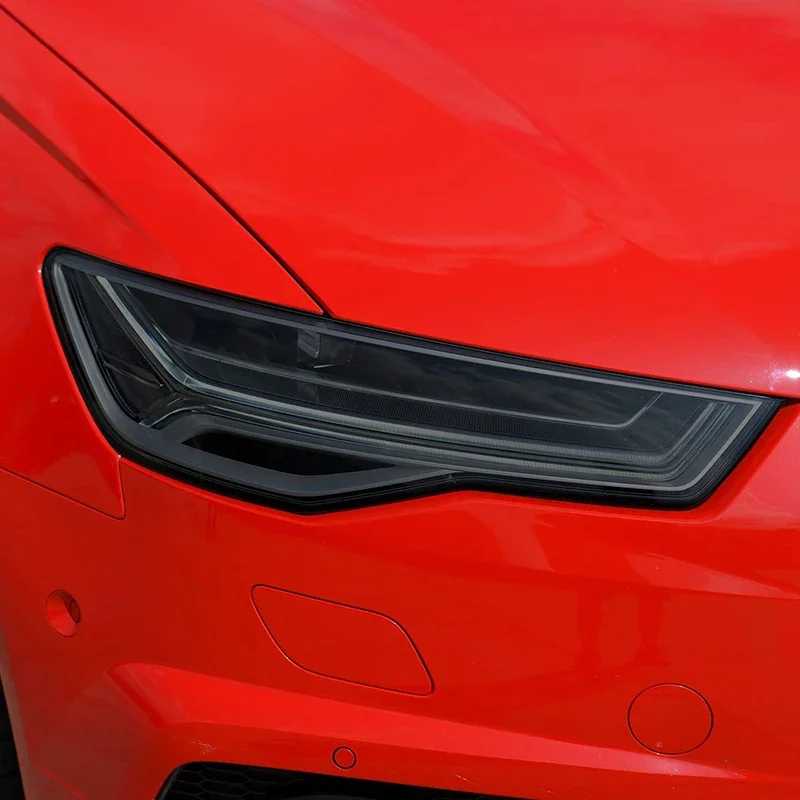 لأودي A6 C7 4G S6 RS6 2012-2018 2 قطعة سيارة العلوي طبقة رقيقة واقية المدخن الأسود تينت التفاف الفينيل شفافة ملصق من البولي يوريثان