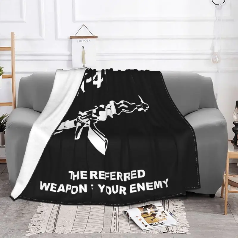 Ak-47 Preferred Weapon Your Enemy Logo Blanket Warmth Bedding Lightweight Faux Fur Mink Sleeping Sheets