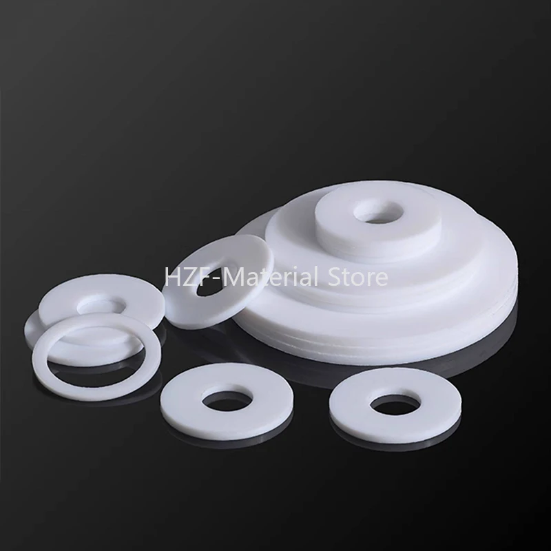 1-100Pcs Thick 1.25mm 2mm 3mm PTFE Flat Gasket ID 3-219mm High Temperature Resistance Plastic King Flange Seal Washer