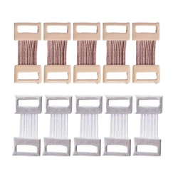 10 Pcs Bandage Wrap Stretch Metal Clips Fixation Clamps Hooks First Aid Kit For Sport White/Coffee Replacement Elastic