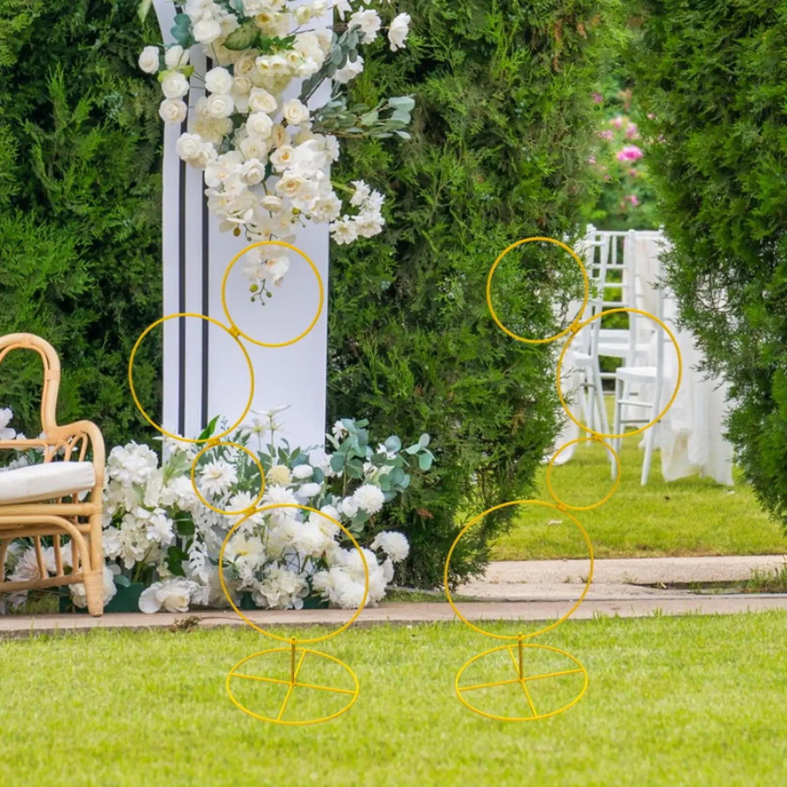 2x Flower Display Stand DIY Round Backdrop Rack for Birthday Party Shopping Mall Baby Shower Event Graduation Events Reception