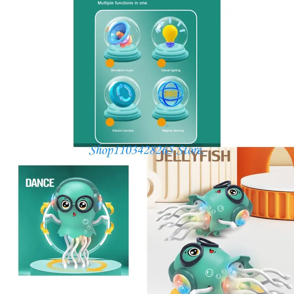 

Electric Dancing Jellyfish Toy with Glowing Effects Musical Obstacle Avoidance Animal Toy for Toddler Indoor Education G2TE