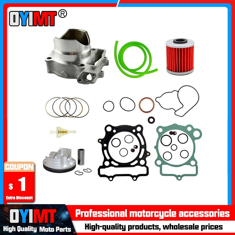 

Size 77mm Cylinder Block & Piston & Rings &Oil Tube & Oil Filter & Fuel Filter For Kawasaki KXF250 KXF 250 KX250F 2004-2008