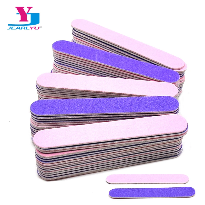 

100Pc Double Side Colorful Mini Nail File 180/240 Sand Paper Limas Para Manicure Lixa De Unha Buffer Block Wholesale Polish Tool