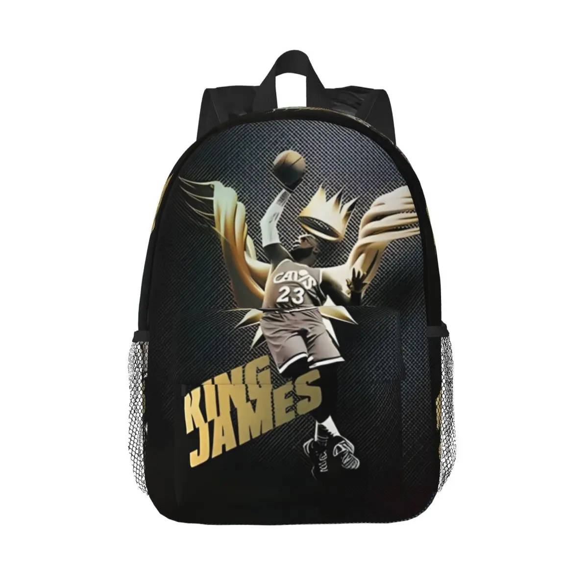 King Lebron-James New Fashionable Pattern School Bag Print Lightweight Backpack 15inch
