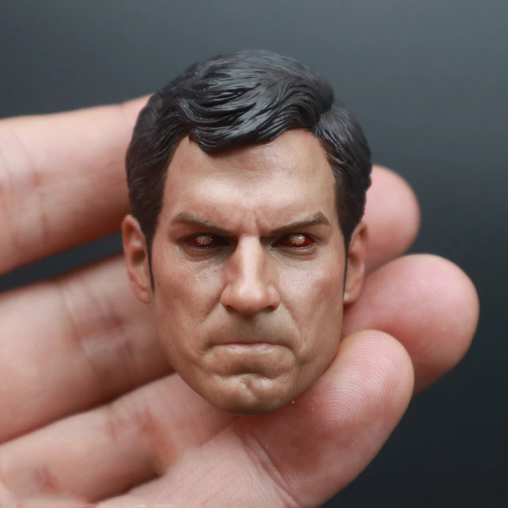 For Sale 1/6th Man Red Eye Angry Version Head Sculpture Carving Model For 12inch Action Figures Collectable