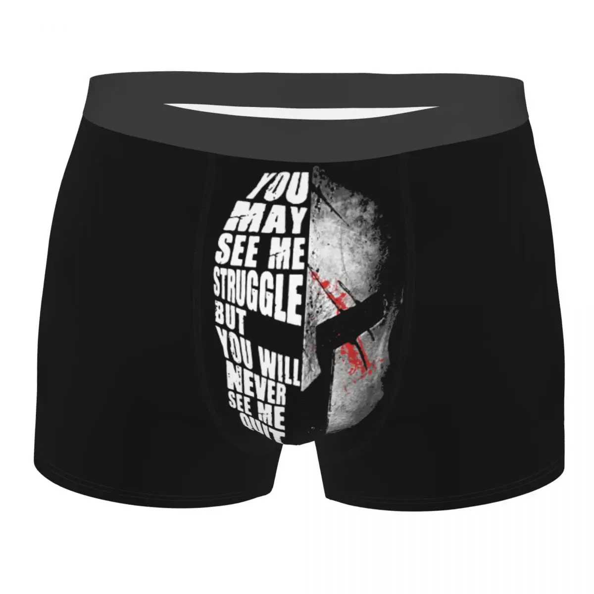 Spartan Nevers Quit Men's Underwear Sparta Warrior Boxer Shorts Panties Printed Soft Underpants for Homme Plus Size