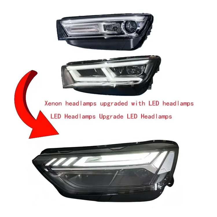 Car Accessories Q5 2018-2020 Xenon LED headlamp Replacement Bumper Upgrade 2021-2024 LED Matrix Headlights