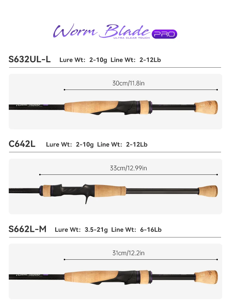Kingdom Worm Blade PRO Angelrute F XF 1,9/1,93/1,98/2,03/2,06/2,13m Voll Fuji SIC Ultraleicht 61g Spinn- und Wurfangelrute für Barsch – Detail 12