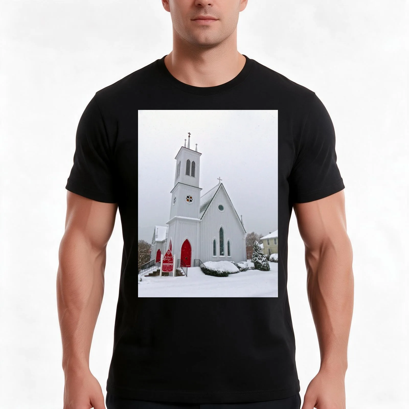 St. Paul’s Episcopal Church T-Shirt, Summer Casual Cotton Tee, Oversized Streetwear Tops, Vintage Graphic Print, 100% Cotton