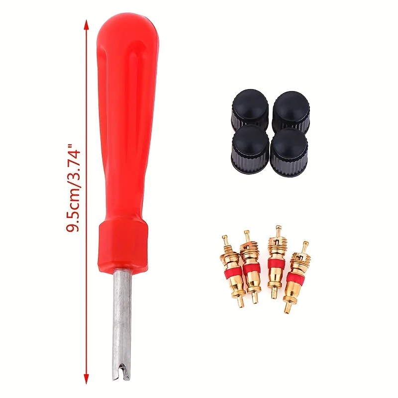 Car Tire Valve Core Tool Set Plastic Handle Removal Tools Wrench Screwdriver Wrench Core Tire Repair Hand Tool for Car