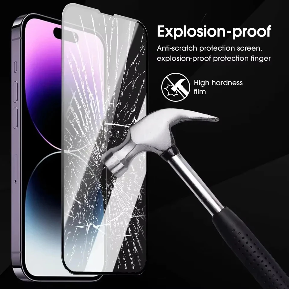 1-4 Piezas Protector de Pantalla HD para iPhone 17 Pro Max 18 16 15 11 12 13 14 16e Air 12 Mini XR XS Max Vidrio Templado 9H a Prueba de Golpes 3