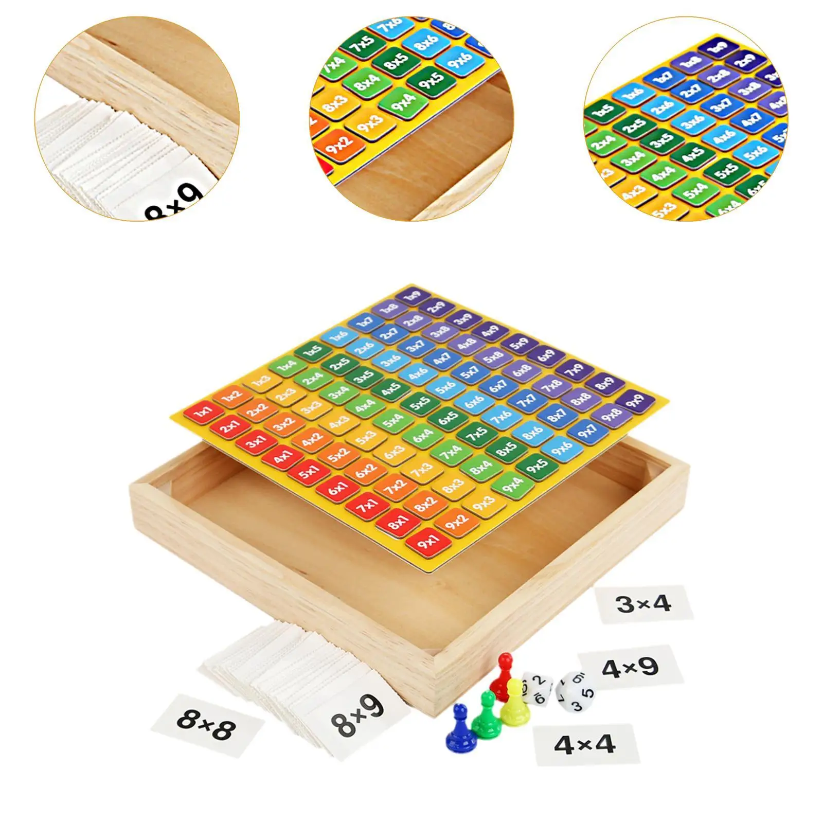 Wooden Multiplication Board Game Arithmetic Teaching Aids Counting Toy Math Toy Board Puzzle for Math Classroom Kid Girls Boys view 3