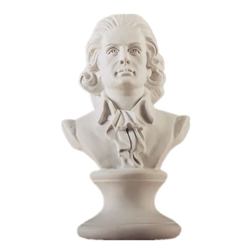 Wolfgang Amadeus Mozart Bust Head Portraits Creative Art Sculptures Resin Craftwork Gift Classical Period Statue Home Decoration