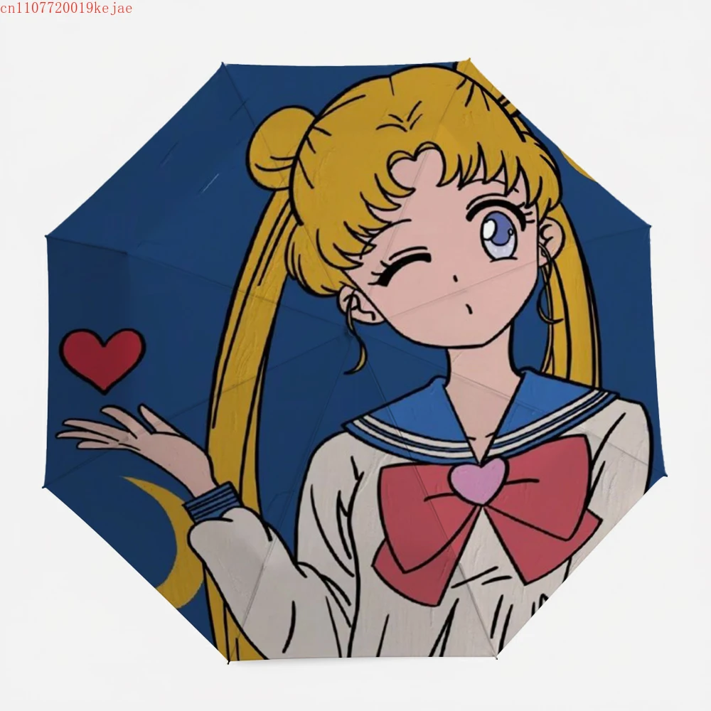 

Милый зонт Сейлор Мун, с изображением Цукино Усаги, ветрозащитный, складной, с защитой от УФ-излучения, портативный зонт для повседневного использования и в подарок для девочек