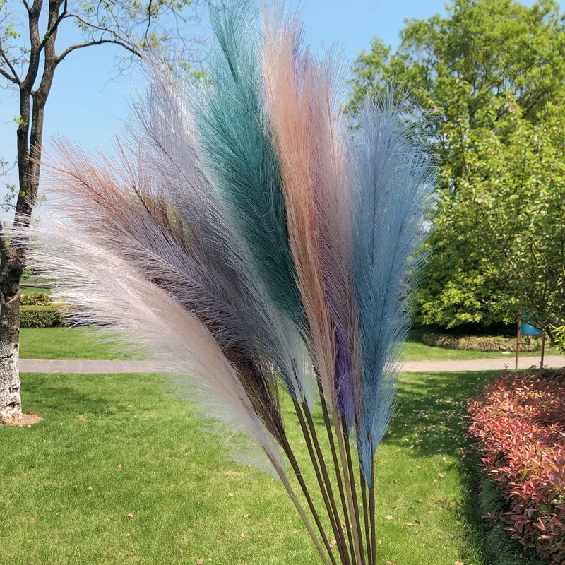 1Pcs 90/120cm Artificial Pampas Grass Bouquet Fake Plant for Home Decor Garden Wedding Decoration Simulation Dried Flowers Reed