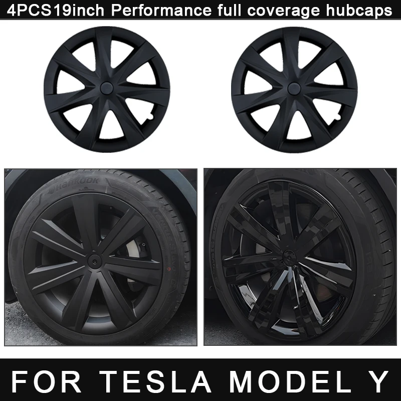 4PCS Hub Cap for Tesla Model Y 19 Inch Performance Hubcap2018-2024 Accessories Wheel Cap Full Rim Cover for Gemini Wheel Parts