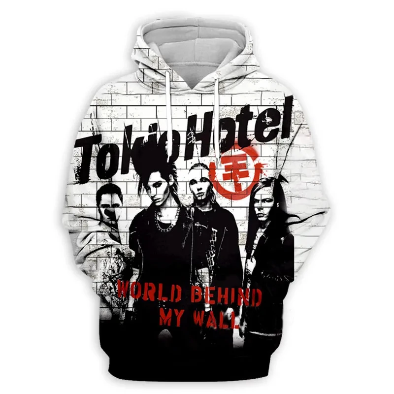 Tokio Hotel 3D Print Hoodies Men Women Fashion Casual Y2K Hoodie Oversized Pullovers Hooded Sweatshirts Harajuku Male Clothing