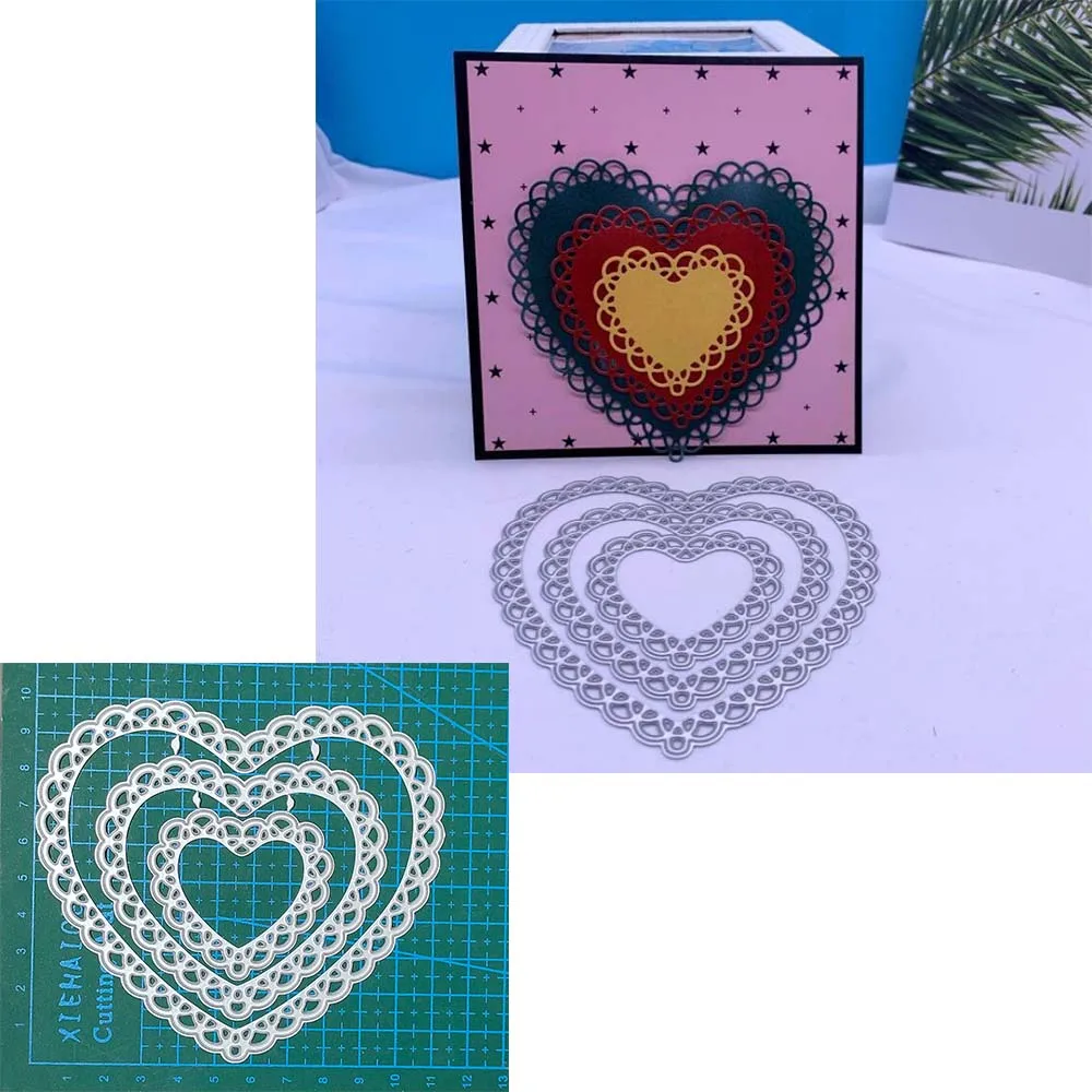 Cuore metallo taglio muore Scrapbooking decorazione carta mestiere coltello stampo lama punzone modello goffratura stencil