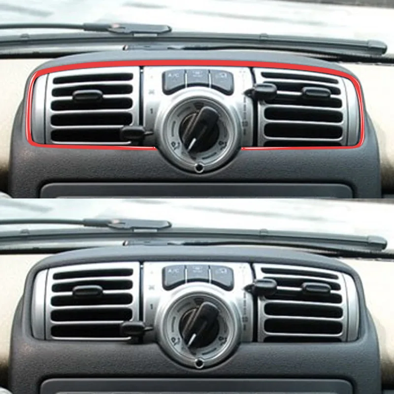 For 2008-10 Mercedes-Benz Smart Fortwo Car Interior Modification Piano Black Central Control Air Outlet Sticker