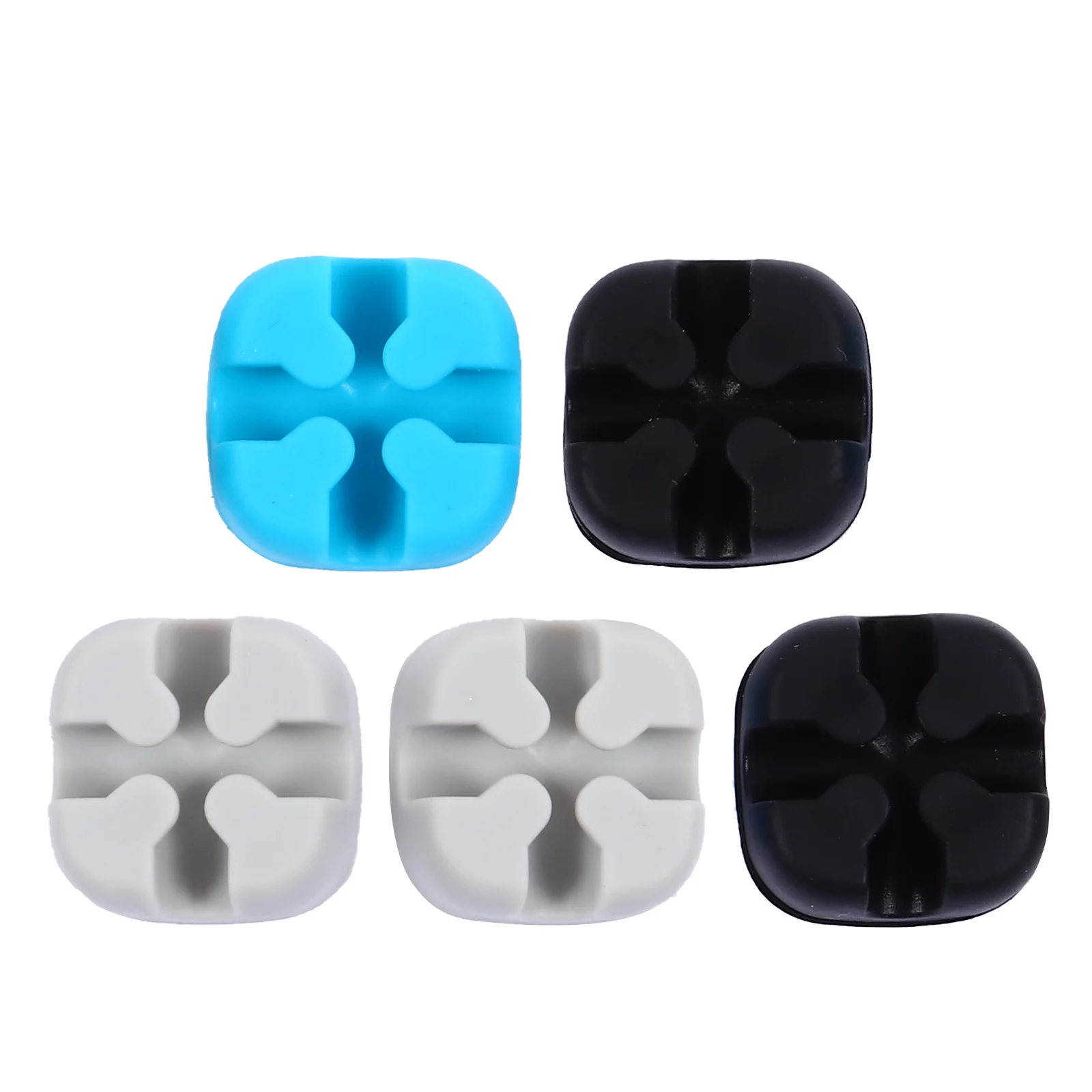 Organizadores de cables, soportes para cables, gestión de cables para uso en el hogar y la Oficina, Clips para cables de gestión de cables de colores surtidos, 5 uds.