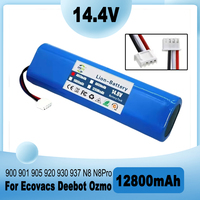 14.4V 12800mAh Robot Vacuum Cleaner Replacement Battery for Ecovacs Deebot Ozmo 920,930,901,905,937,900 Lithium Ion Battery