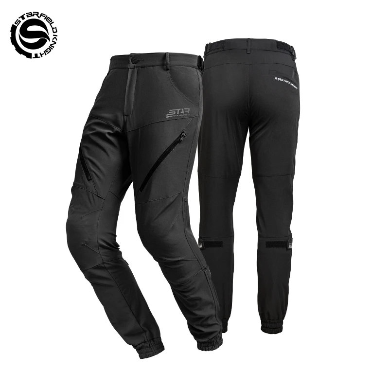 

SFK Black Men's Motorcycle Cycling Trousers Summer Breathable Motorbike Riding Race Pants With CE Protective Gears Accessories