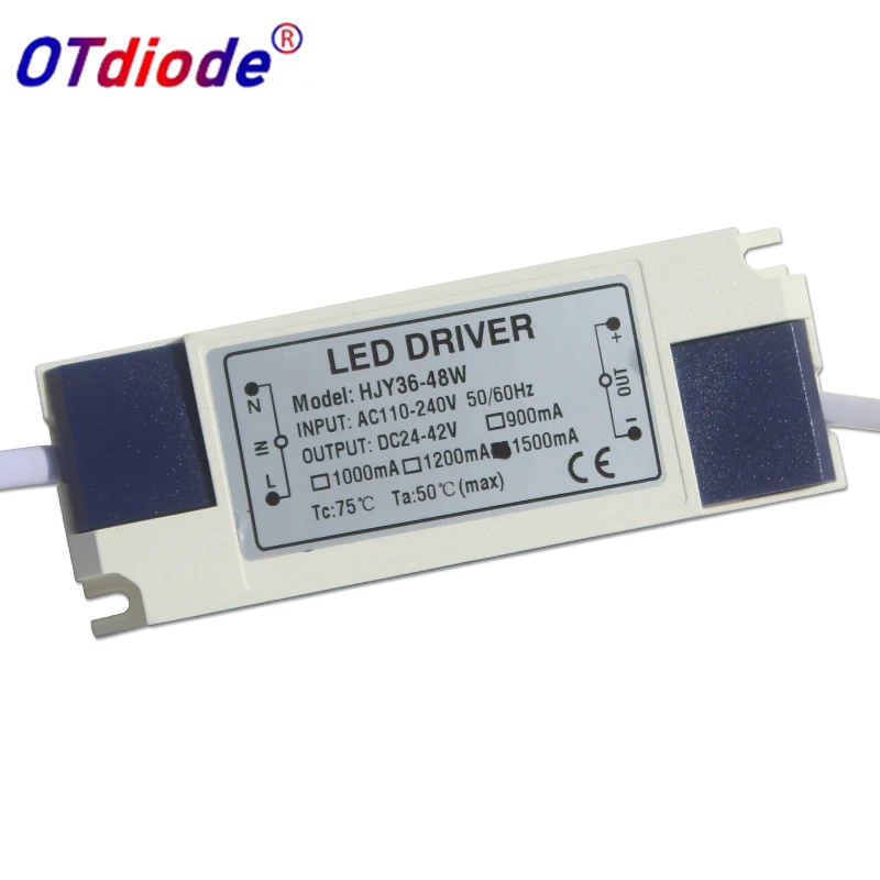 LED Driver Transformer 900mA 1200mA 1500mA 36W 40W 45W 48W 50W Light Power Supply Output DC24-42V External Driver DC Connector