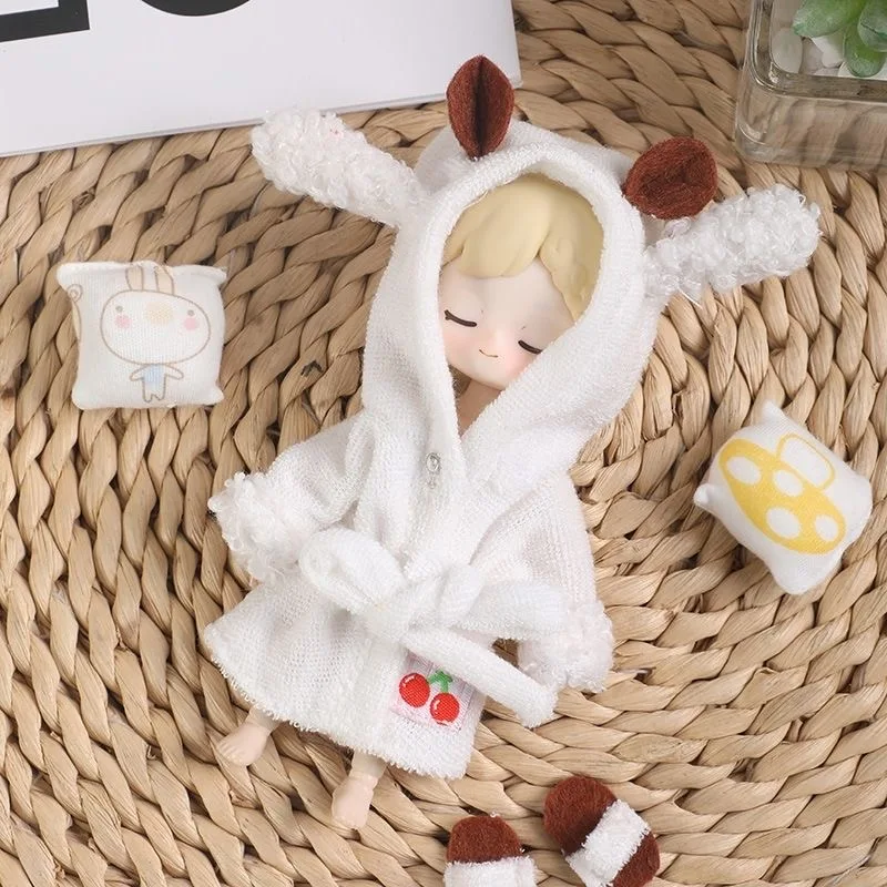 

Cute 1/12 Doll Sheep Wolf Pajamas Clothes Bathrobe Suit for GSC Ob11 Obitsu 11 Doll Jumpsuit for 1/12 BJD Doll Sleep Clothes