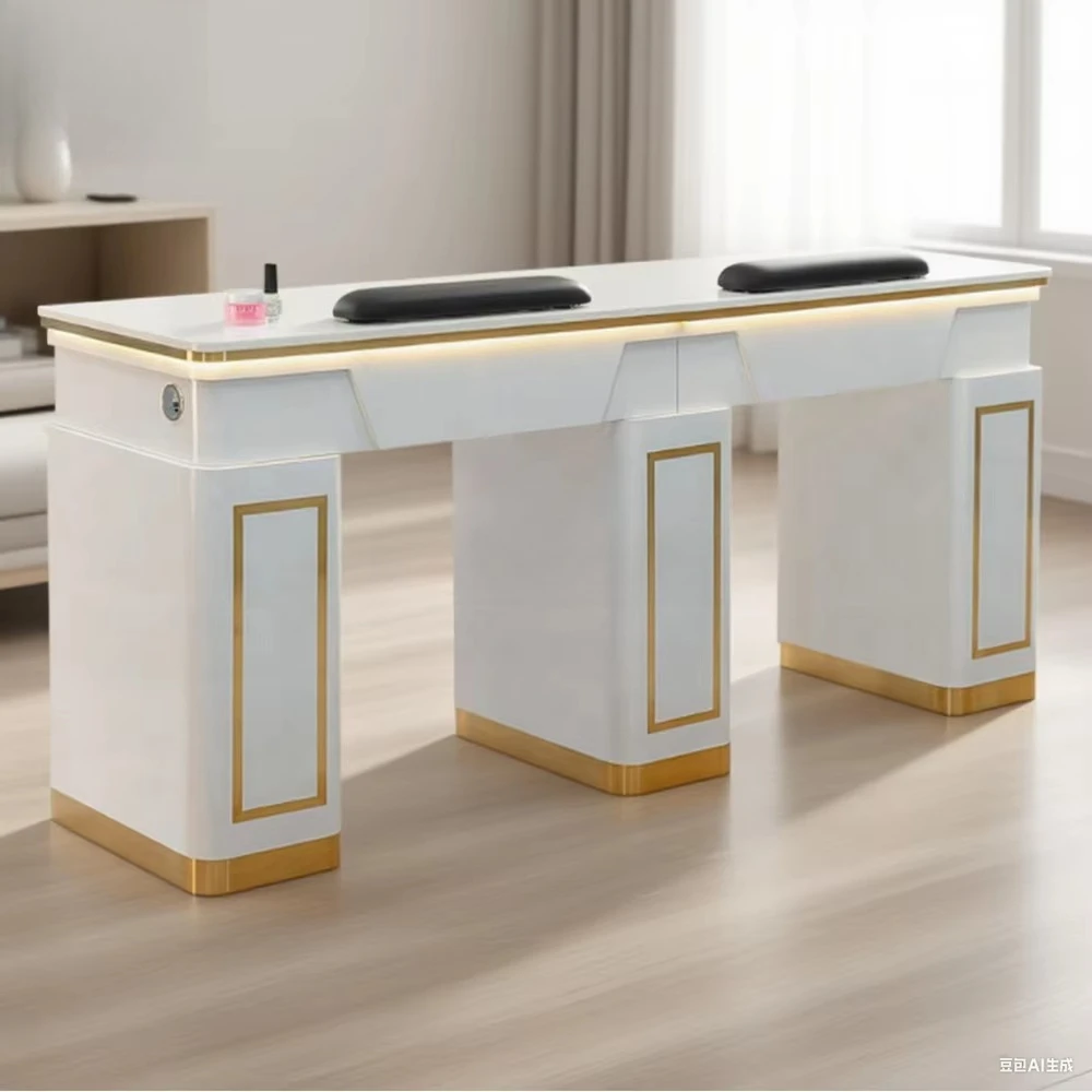 Elegant Luxury Manicure Table Nail Tables with Vacuum Cleaner for Professional Salon Use