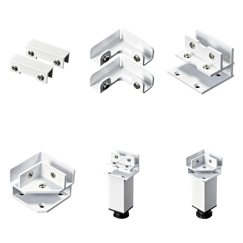 Adjustable Height Leveling Feet Heavy Duty Aluminum L Shaped Furniture Leg Pad Suitable for Glass Tile & Countertop HX6C