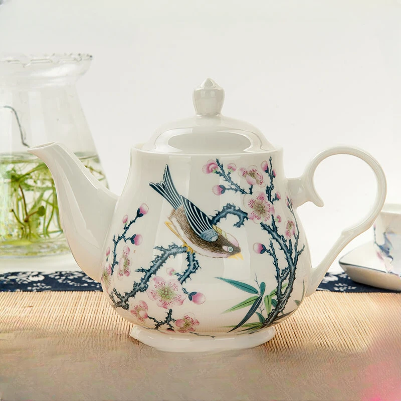 Bone China Chinese Teapot Large Small Single Pot Bone China Flower Teapot Teapot Teapot Small Magnolia Pot