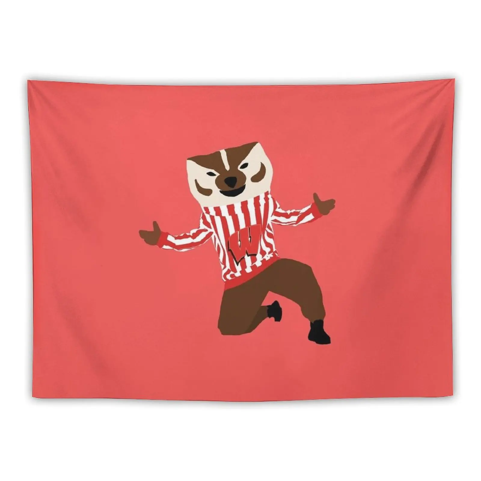 Bucky Badger - University of Wisconsin Tapestry Cute Decor Bedroom Decorations Outdoor Decoration Tapestry