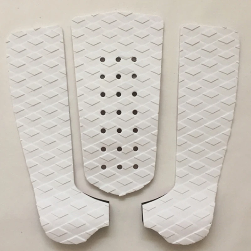 Surfboard Traction Pad Anti-Slip Resistant Adhesive EVA Grip Surf Deck Tail Pads Three-Piece White with Holes